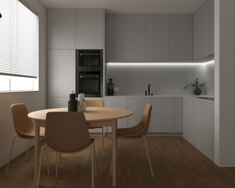 Cocina y comedor de una vivienda