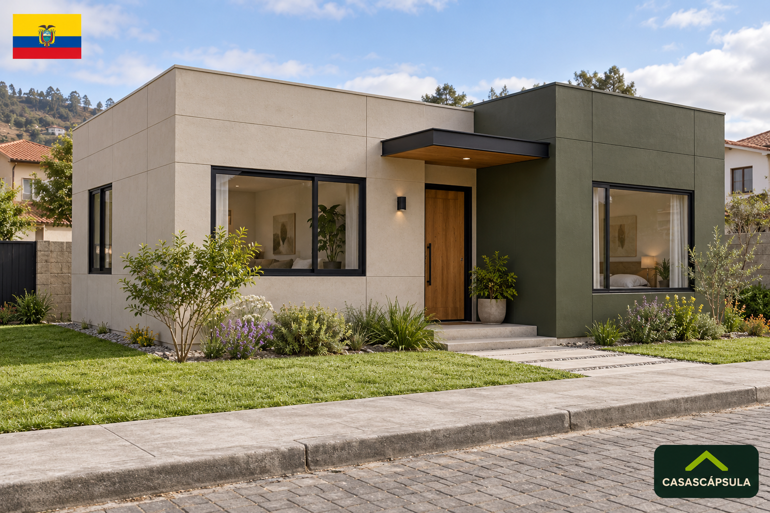 Vivienda modular ilustrada para la selección de proveedores de Ecuador